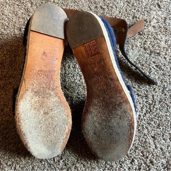 CHLOE Navy Blue Lauren Espadrilles size 38 - Picture 8 of 10